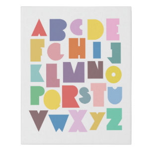 Geometric Retro Alphabet Faux Canvas Print