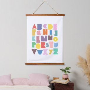 Geometric Retro Alphabet Hanging Tapestry