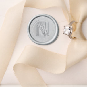 Geometric Retro Art Deco Wedding Monogram Wax Seal Stamp