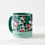 geometric retro blue red green modern Christmas Mug<br><div class="desc">geometric retro blue red green modern Christmas gift mug design</div>