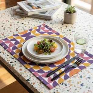 Geometric Retro Circles Cloth Placemat