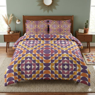 Geometric Retro Circles Duvet Cover Bold