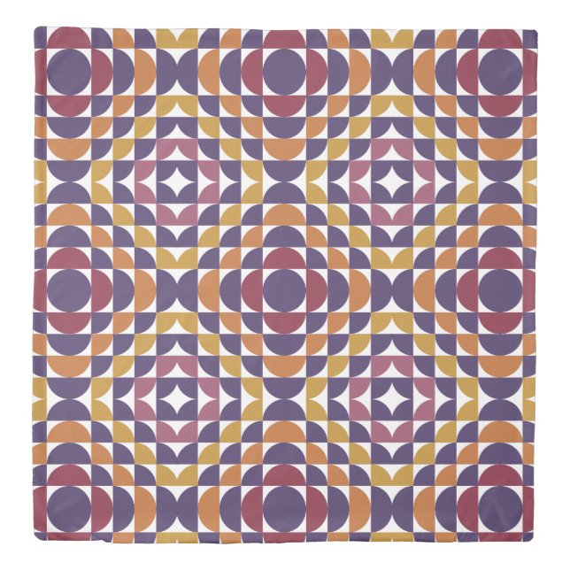 Geometric Retro Circles Duvet Cover | Bold (Front)