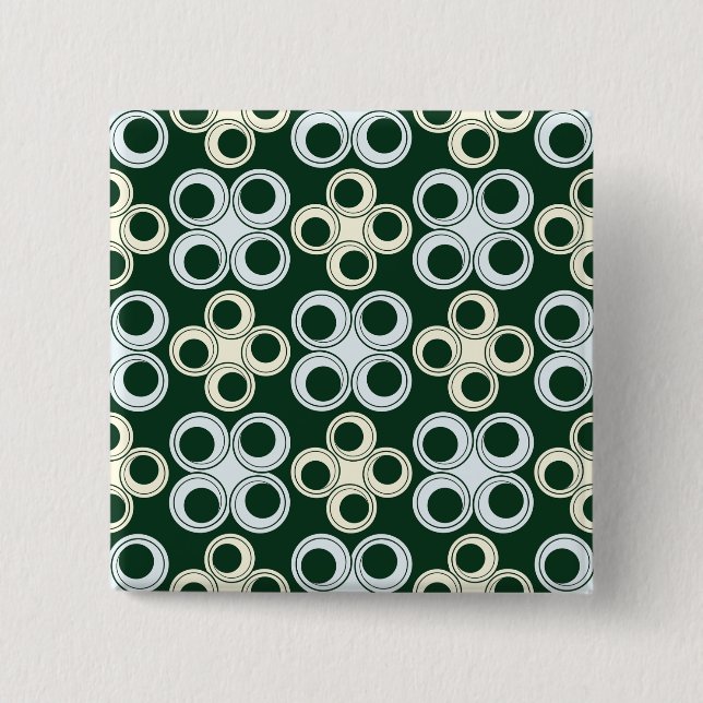 Geometric Retro Circles Pattern Button (Front)