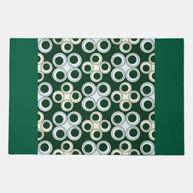 Geometric Retro Circles Pattern Doormat (Front)