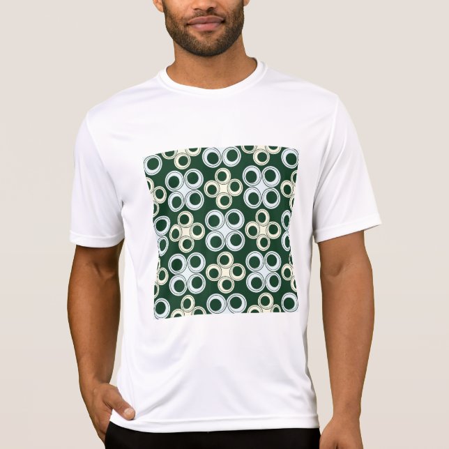 Geometric Retro Circles Pattern T-Shirt (Front)