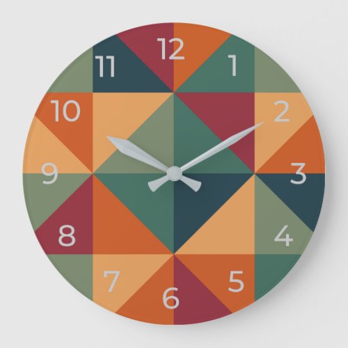Geometric Retro Colors Wall Clock