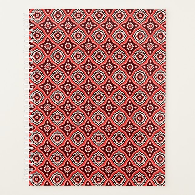 Geometric Retro Floral Pattern Planner (Front)