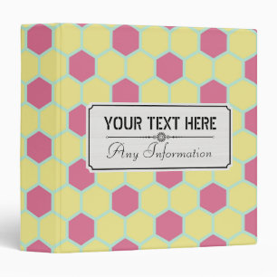 Geometric Retro HoneyComb Pattern 3 Ring Binder