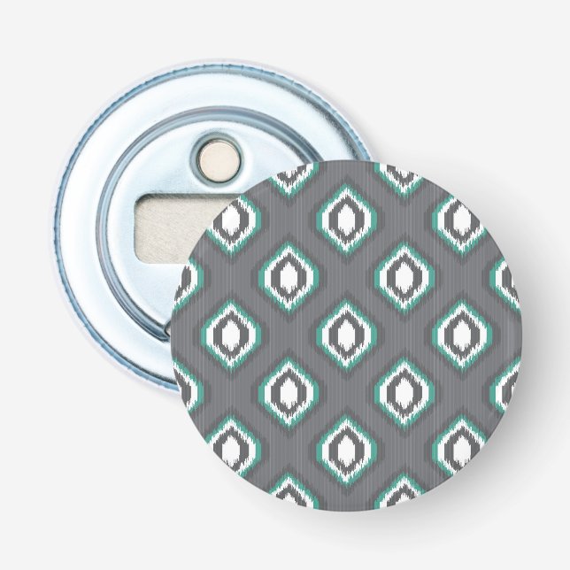 Geometric retro ikat tribal pattern bottle opener (Front)