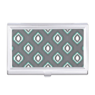 Geometric retro ikat tribal pattern business card holder