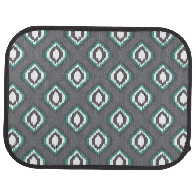 Geometric retro ikat tribal pattern car mat (Rear)