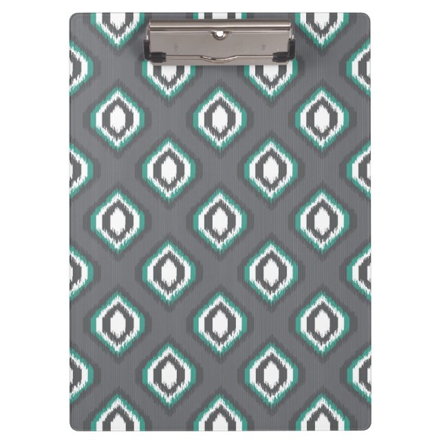 Geometric retro ikat tribal pattern clipboard (Front)