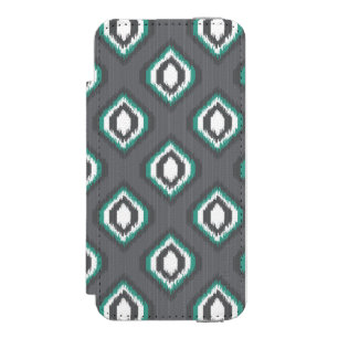 Geometric retro ikat tribal pattern iPhone SE/5/5s wallet case