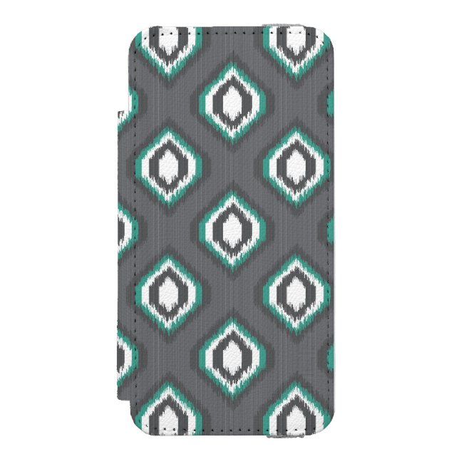 Geometric retro ikat tribal pattern incipio iPhone wallet case (Folio Front)