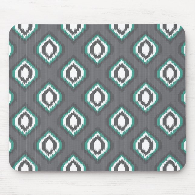 Geometric retro ikat tribal pattern mouse pad (Front)