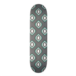 Geometric retro ikat tribal pattern skateboard deck