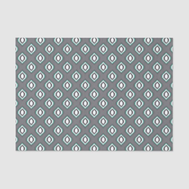 Geometric retro ikat tribal pattern tissue paper (Front)