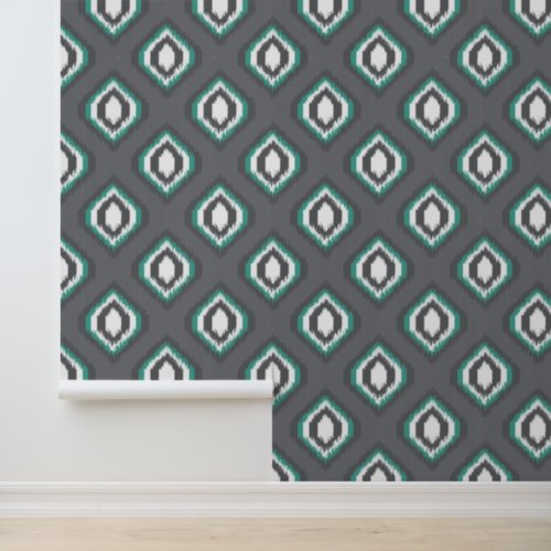 Geometric retro ikat tribal pattern wallpaper 