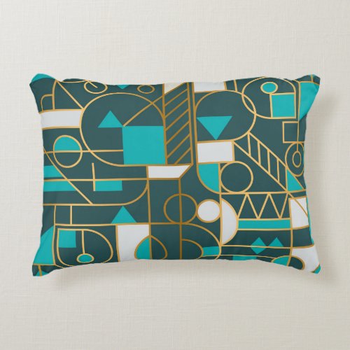 Geometric Retro Minimalist Artwork Poster Accent Pillow