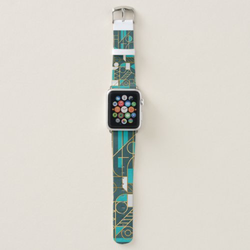 Geometric Retro Minimalist Artwork Poster Apple Watch Band
