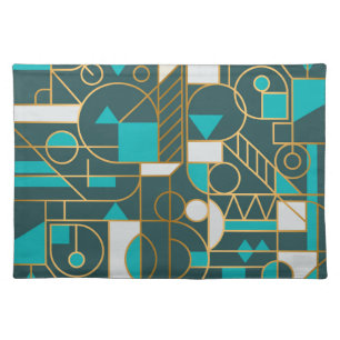 Geometric Retro: Minimalist Artwork Poster. Cloth Placemat