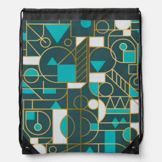 Geometric Retro: Minimalist Artwork Poster. Drawstring Bag
