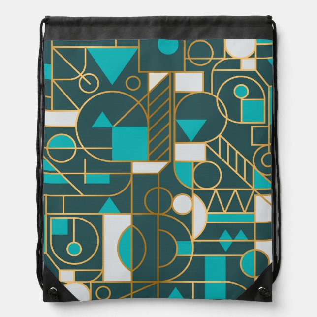 Geometric Retro: Minimalist Artwork Poster. Drawstring Bag (Front)