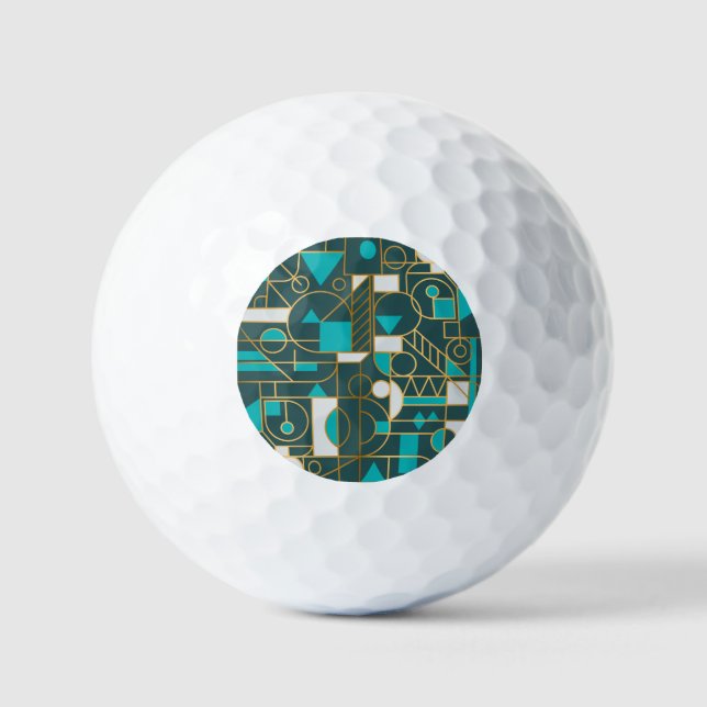 Geometric Retro: Minimalist Artwork Poster. Golf Balls (Front)