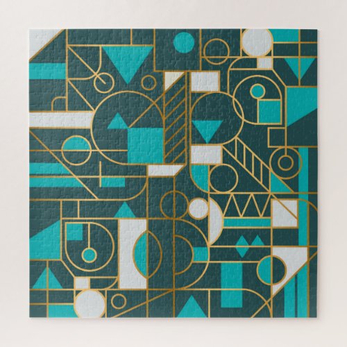 Geometric Retro Minimalist Artwork Poster Jigsaw Puzzle