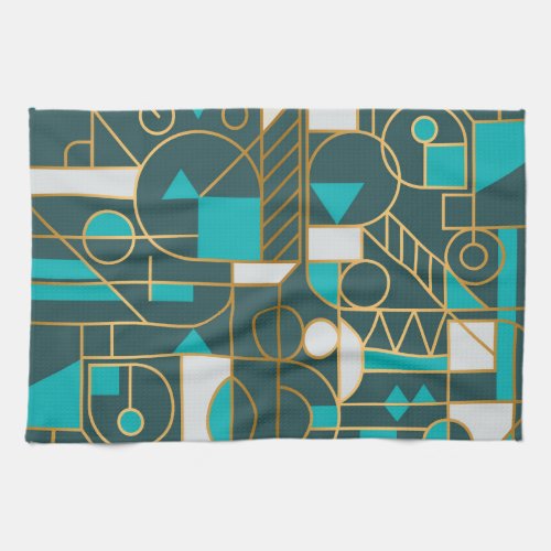 Geometric Retro Minimalist Artwork Poster Kitchen Towel