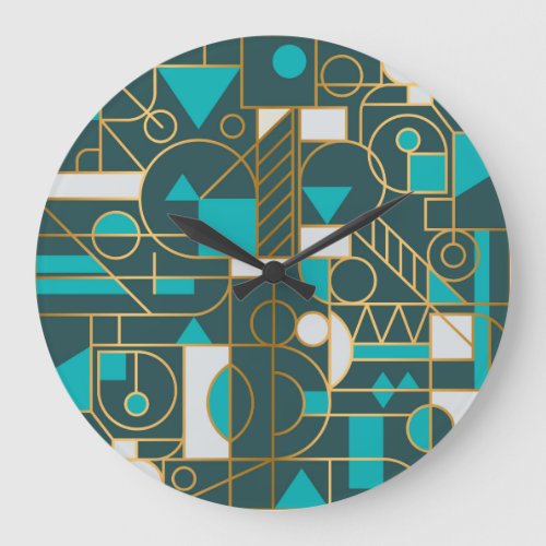 Geometric Retro Minimalist Artwork Poster Large Clock
