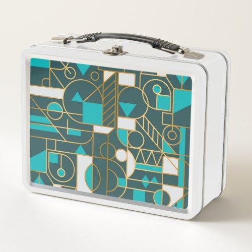 Geometric Retro Minimalist Artwork Poster Metal Lunch Box