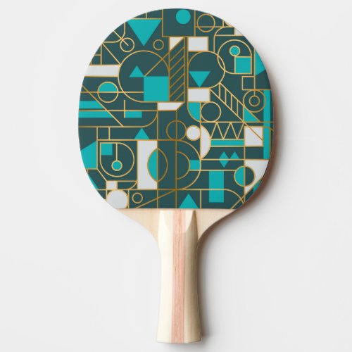 Geometric Retro Minimalist Artwork Poster Ping Pong Paddle