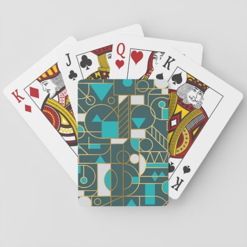 Geometric Retro Minimalist Artwork Poster Playing Cards