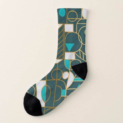 Geometric Retro Minimalist Artwork Poster Socks