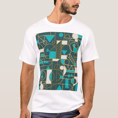 Geometric Retro Minimalist Artwork Poster T_Shirt