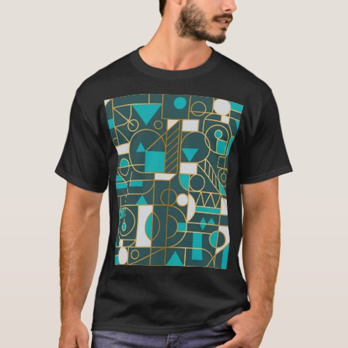 Geometric Retro Minimalist Artwork Poster T_Shirt