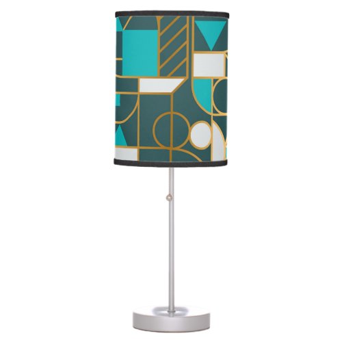 Geometric Retro Minimalist Artwork Poster Table Lamp