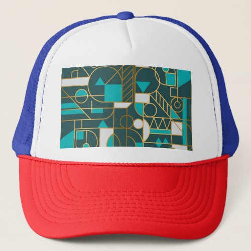 Geometric Retro Minimalist Artwork Poster Trucker Hat