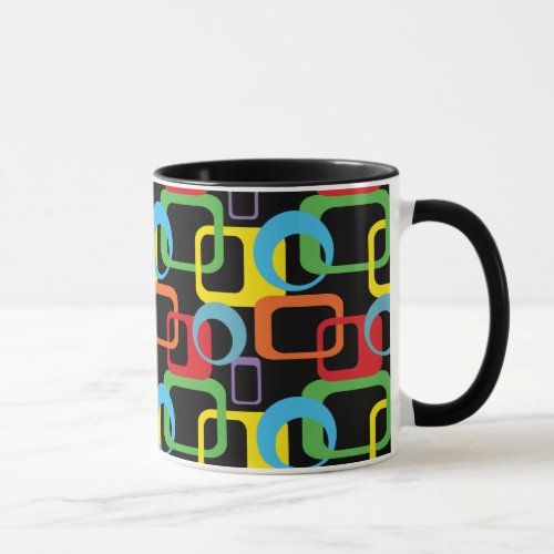 Geometric Retro Multicolored Pattern Mug