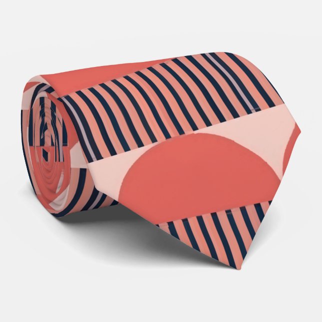 Geometric Retro Seamless Pattern  Neck Tie (Rolled)