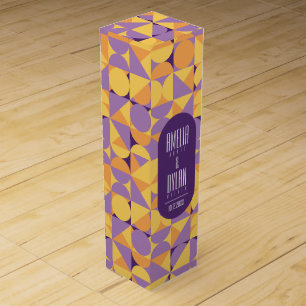 Geometric Retro Vibes Autumn color Wine Box