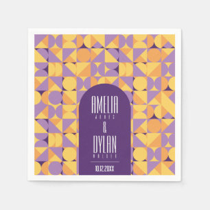 Geometric Retro Vibes Autumn wedding Napkins