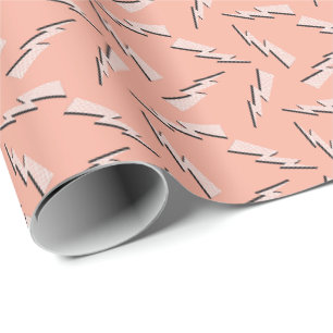 Geometric retro vintage 80s minimalist modern bolt wrapping paper