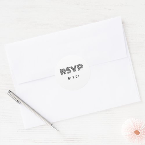 Geometric Retro Wedding RSVP Classic Round Sticker