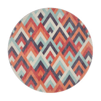 Geometric Rhombus: Vintage Colorful Pattern. Cutting Board