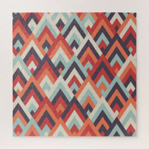 Geometric Rhombus: Vintage Colorful Pattern. Jigsaw Puzzle