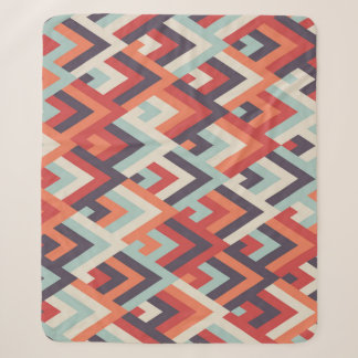 Geometric Rhombus: Vintage Colorful Pattern. Sherpa Blanket
