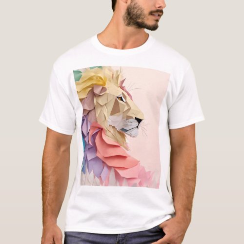 Geometric Roar Edgy Lion T_Shirt Designs